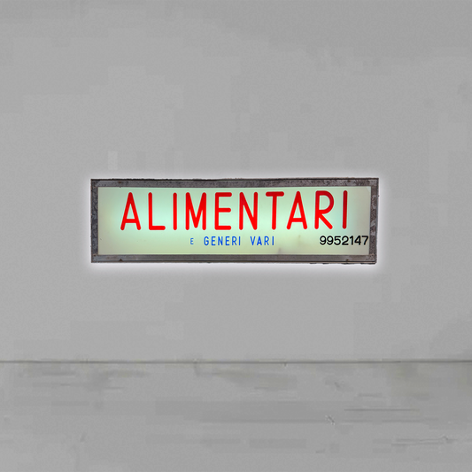 Insegna luminosa alimentari’70