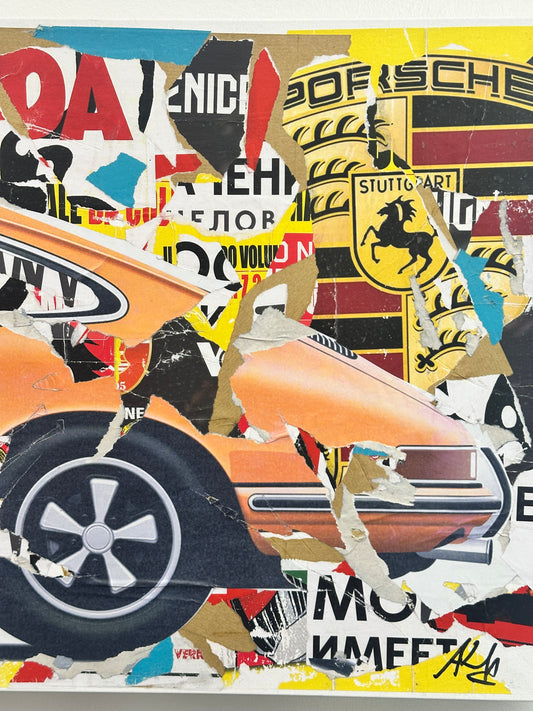 Décollage su tela - Porsche