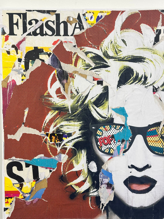 Décollage su tela - Madonna