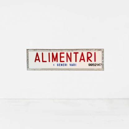 Insegna luminosa alimentari’70
