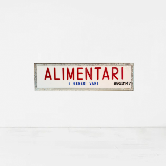 Insegna luminosa alimentari’70