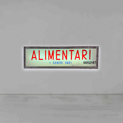 Insegna luminosa alimentari’70