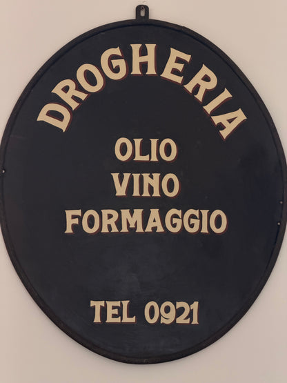 Insegna in metallo originale Drogheria