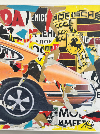 Décollage su tela - Porsche