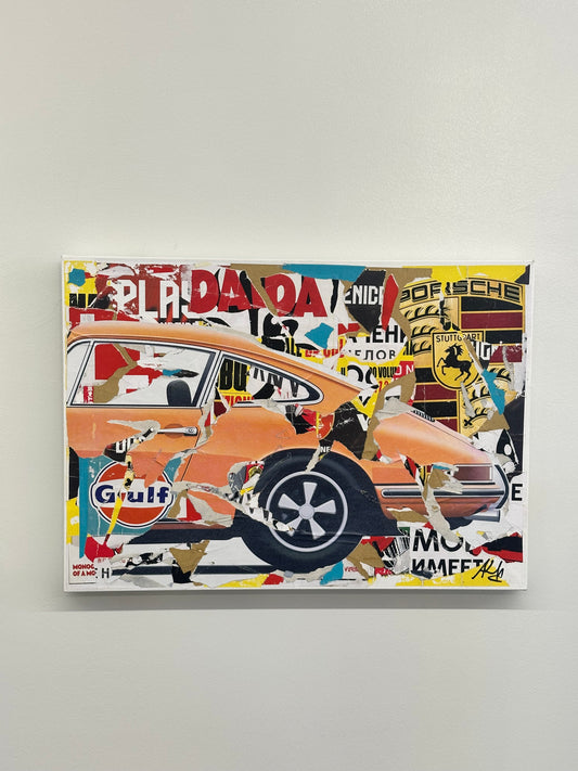 Décollage su tela - Porsche