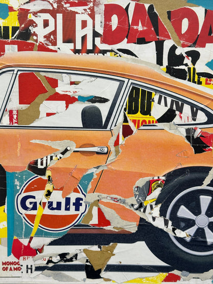 Décollage su tela - Porsche