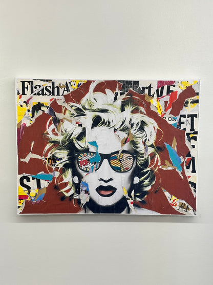 Décollage su tela - Madonna