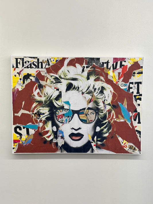 Décollage su tela - Madonna