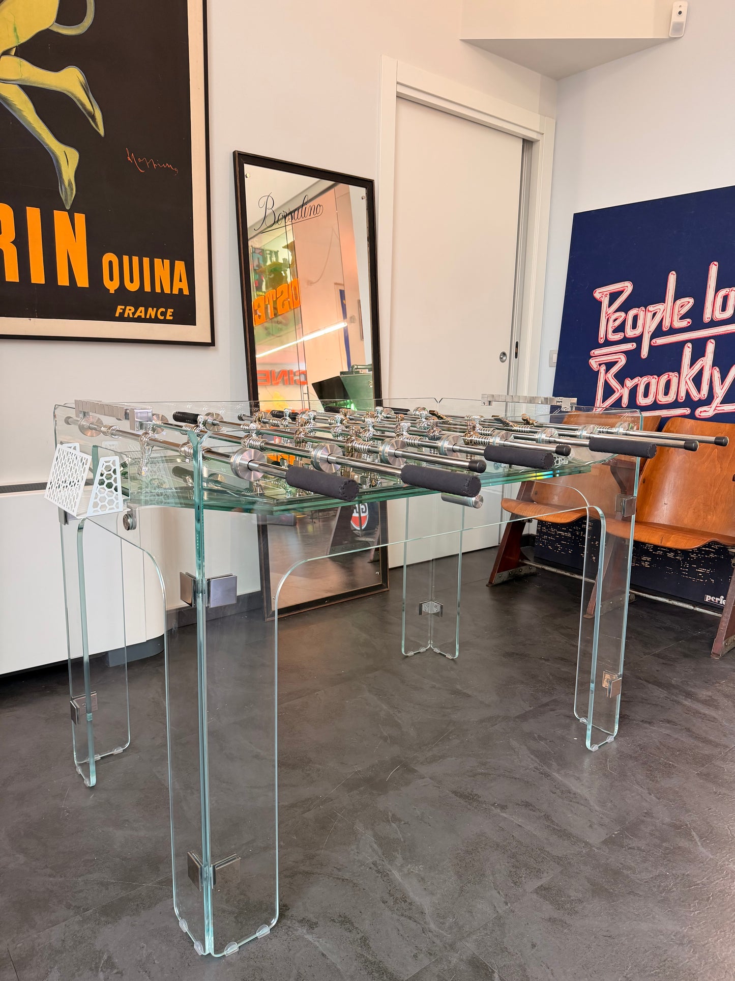 Calcio balilla in vetro