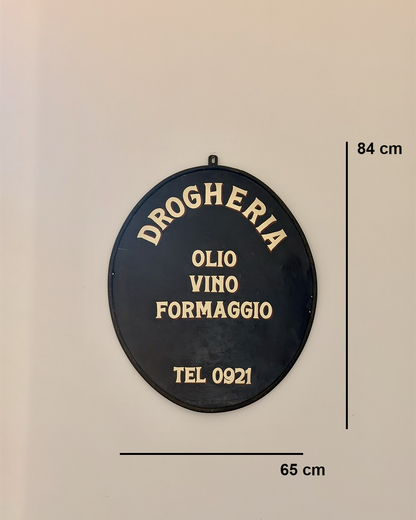 Insegna in metallo originale Drogheria