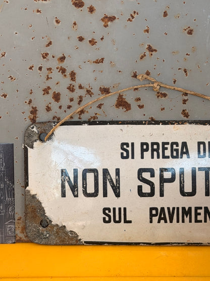 Targa smaltata originale Anni 50