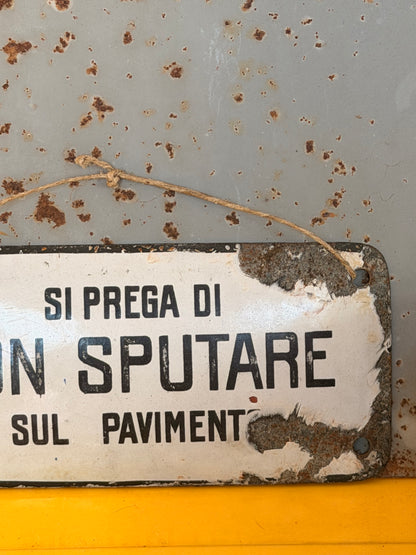 Targa smaltata originale Anni 50