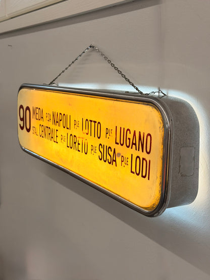 Insegna luminosa originale bus ATM Milano anni 70