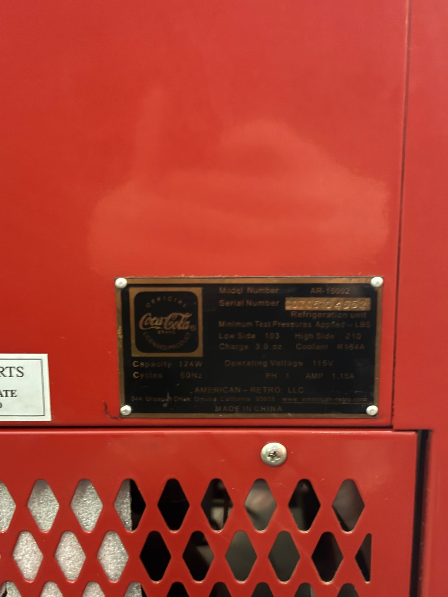 Pozzetto Coca Cola Americano Originale - 90'