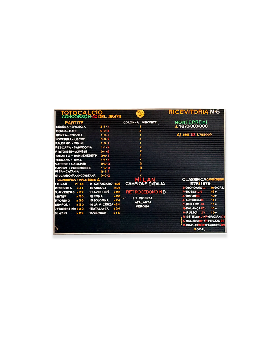 Listino prezzi - Totocalcio