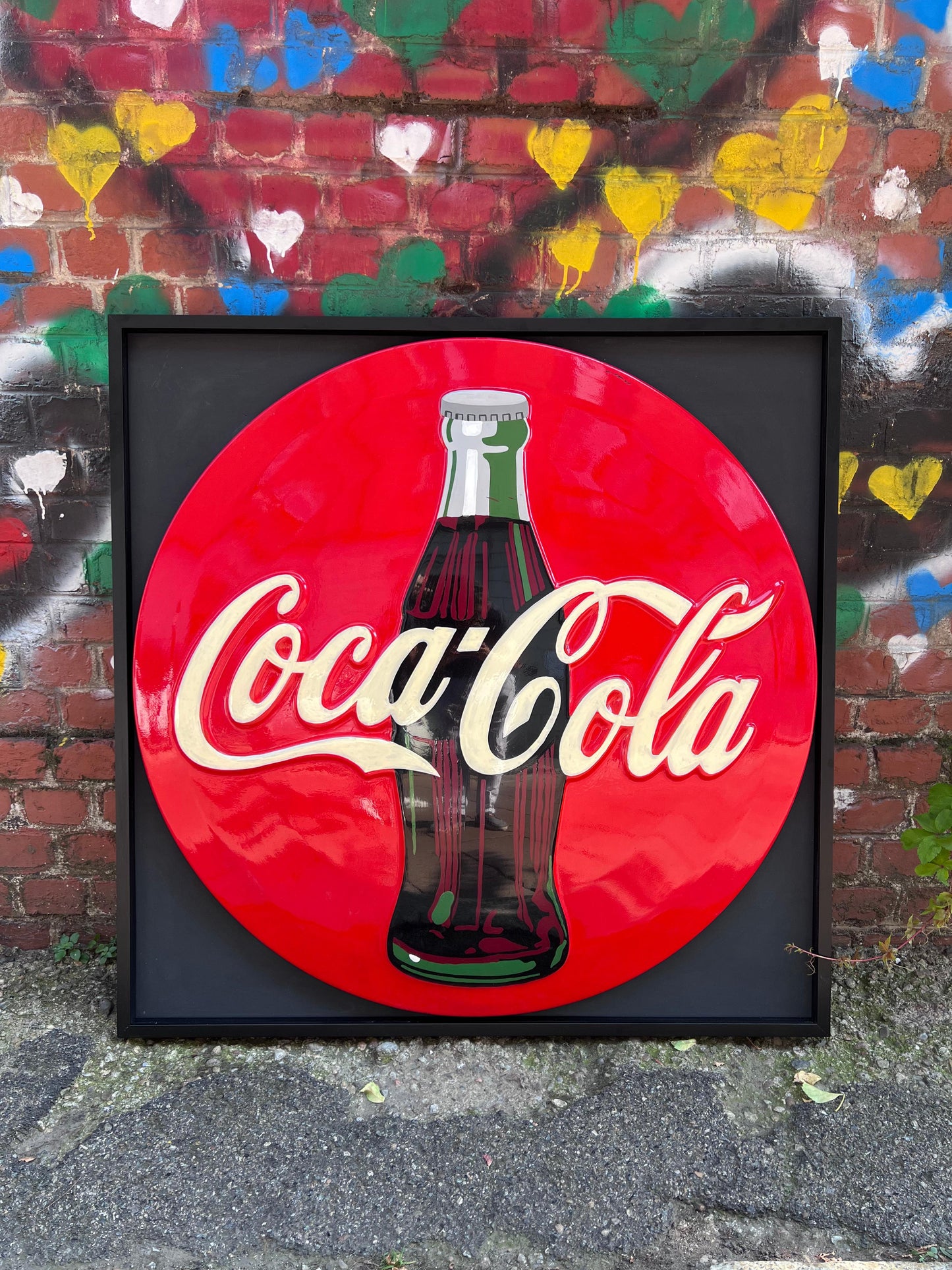 Insegna Originale in cornice - Coca Cola 70'