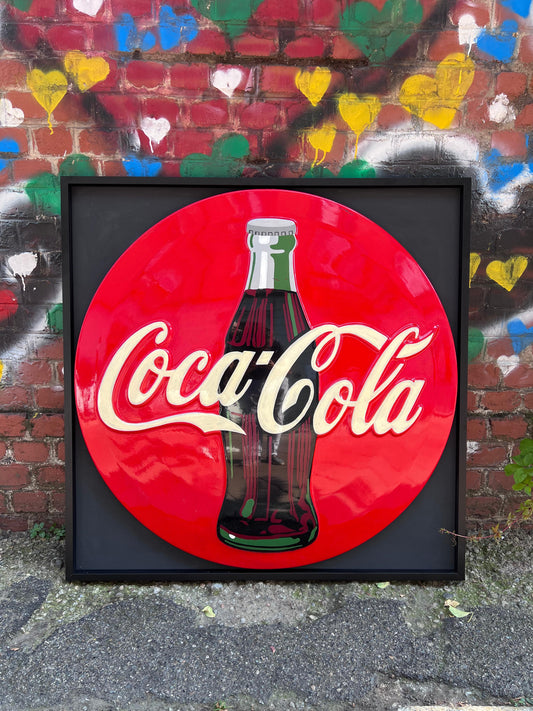 Insegna Originale in cornice - Coca Cola 70'