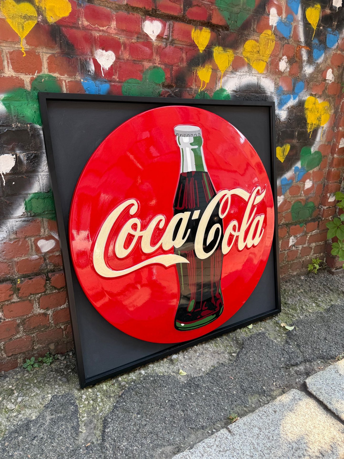 Insegna Originale in cornice - Coca Cola 70'